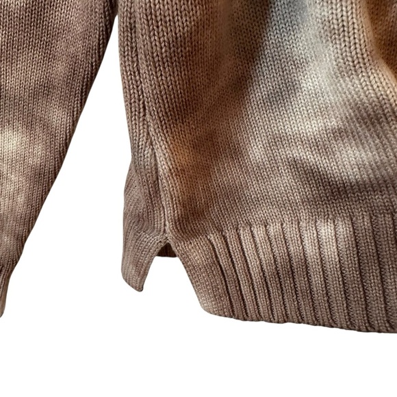 All Worthy | Women's Blue Tan Tie-Dye Crew Neck Sweater Size Medium - Picture 3 of 9